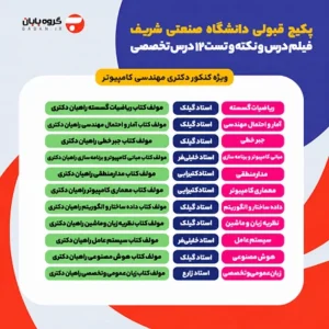 پکیج قبولی کنکور دکتری کامپیوتر دانشگاه صنعتی شریف (12 درس + 12 نکته و تست)